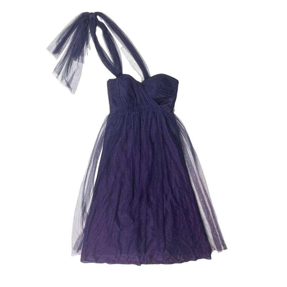 Jenny Yoo Collection Convertible Purple tulle Tie Dress Midi Bridesmaid Formal